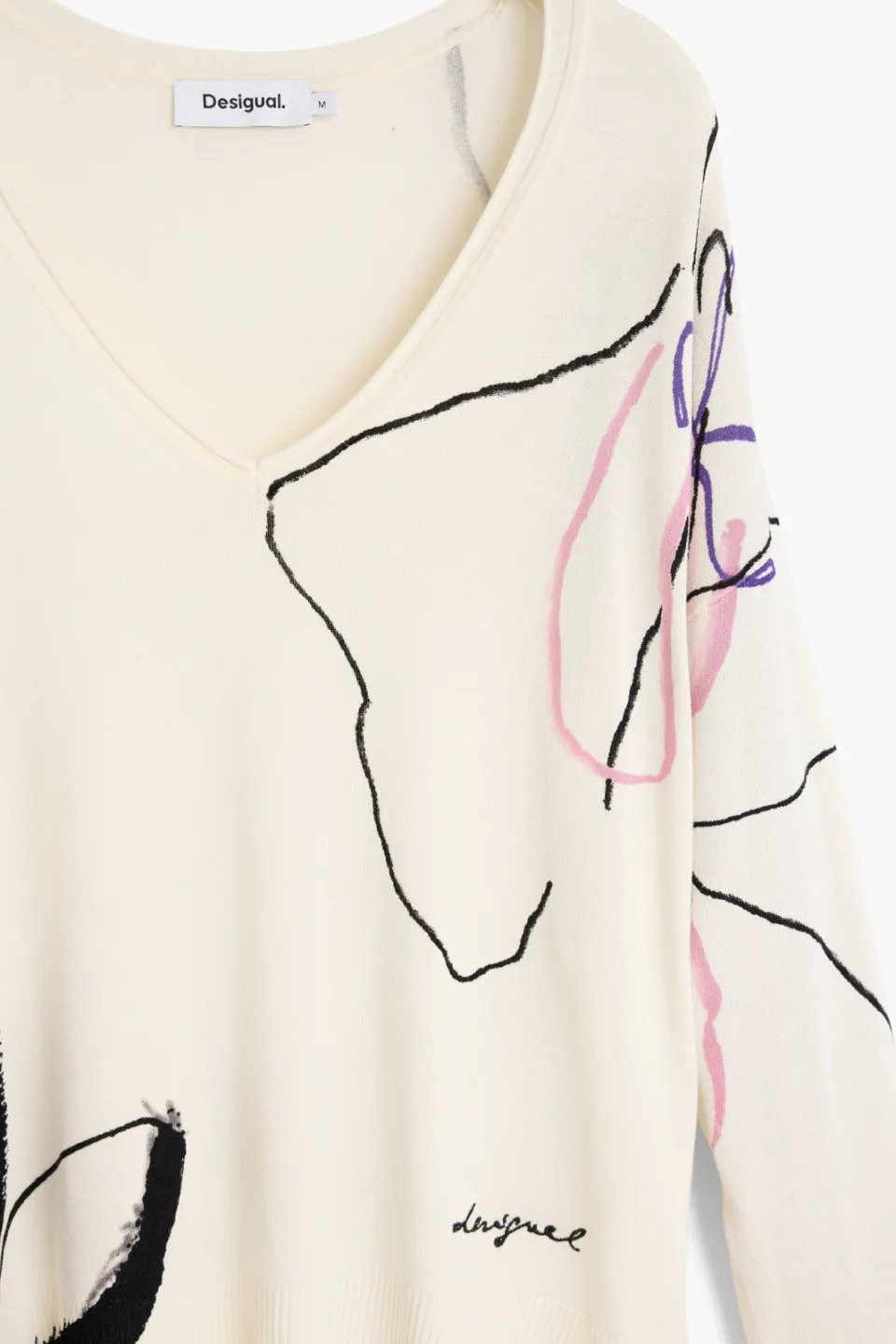 Desigual viscose trui met print - wit, foto 6