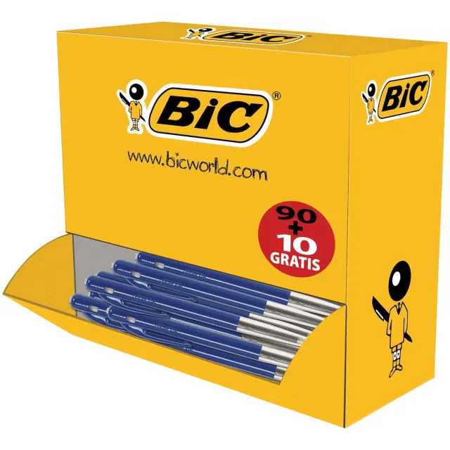 Bic Balpen bic m10 medium blauw doos 90+10 gratis