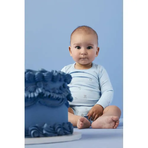 NAME IT BABY katoenen gebreide romper met print - lichtblauw, foto 4