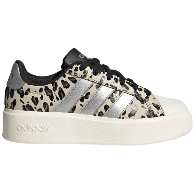 Adidas Sportswear Streettalk Bold imitatieleren sneakers met panterprint - beige/zwart