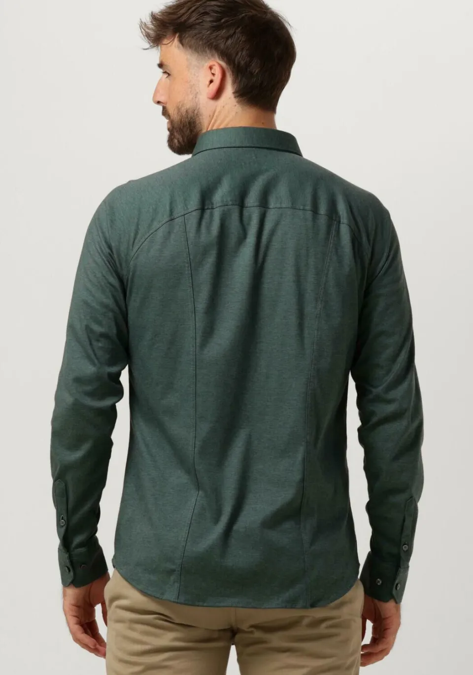 Desoto Slim Fit jersey overhemd groen, foto 3