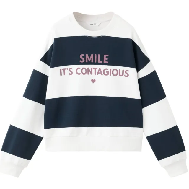 Mango Kids gestreepte sweater - marineblauw