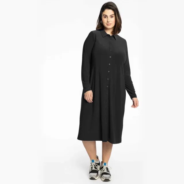 Yoek blousejurk midi zwart