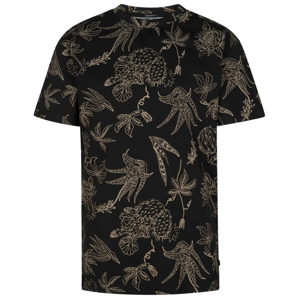 Petrol Industries T-shirt zwart all-over print, foto 2