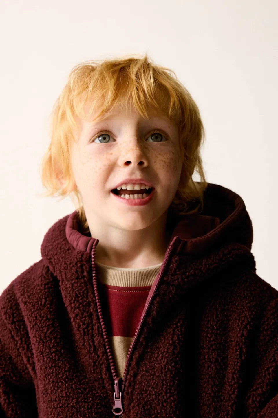 Mango Kids teddy jas donkerrood