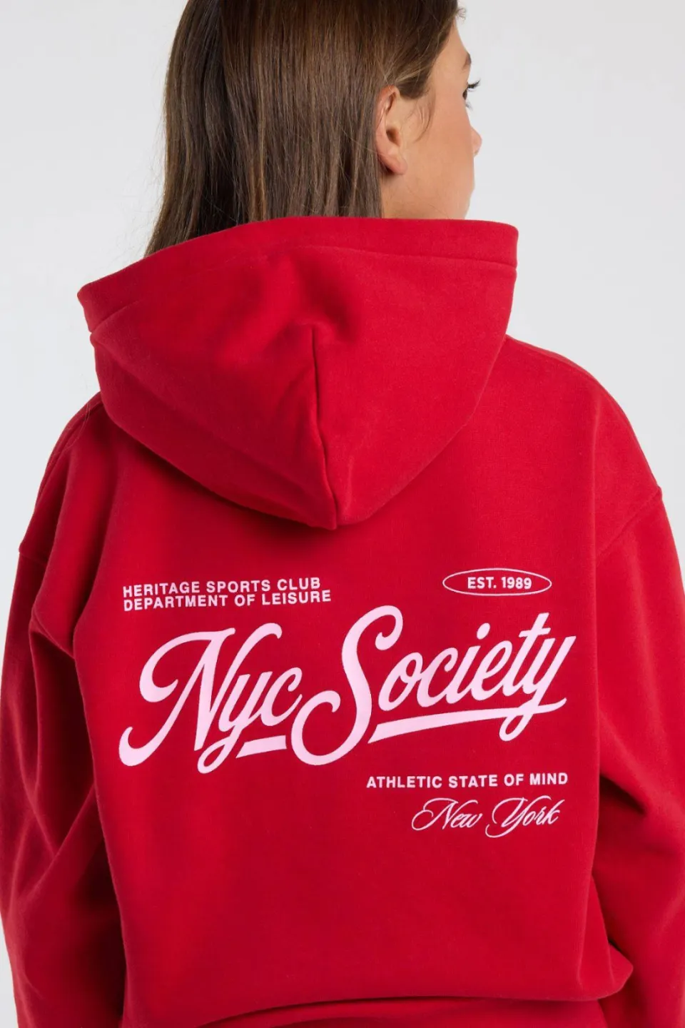 America Today hoodie met backprint - rood, foto 4