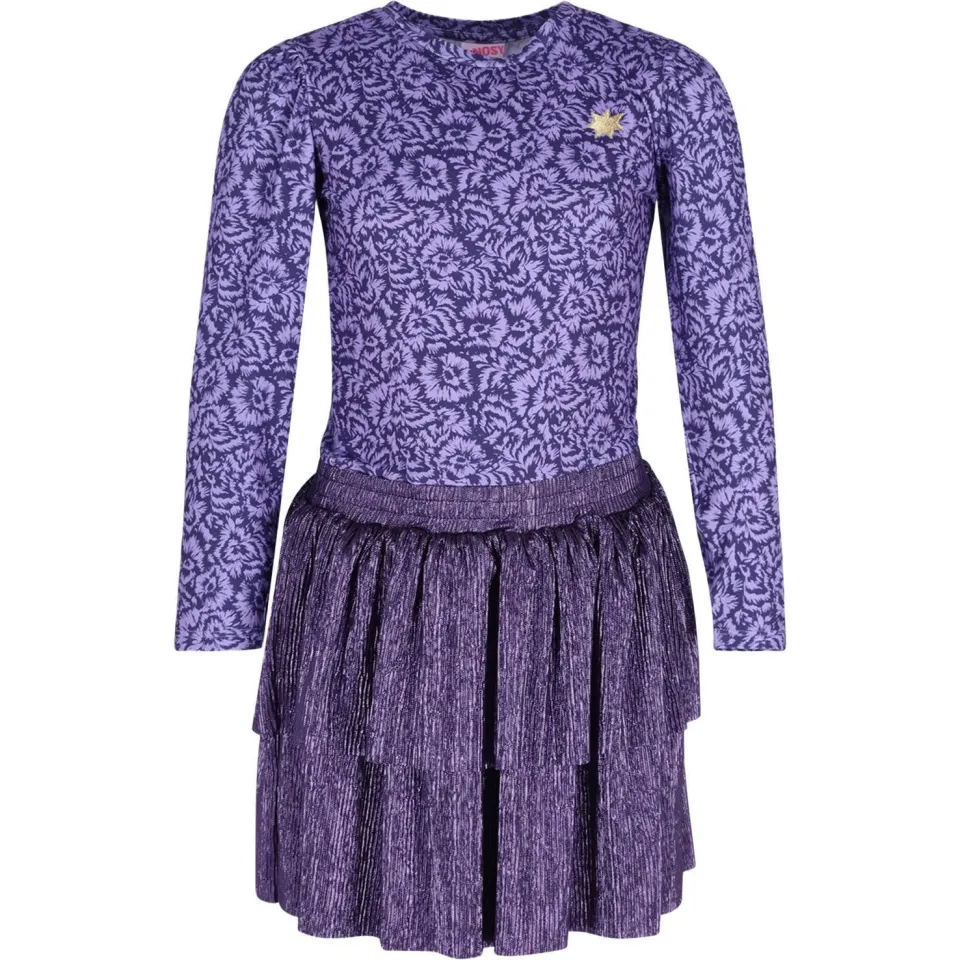 B.Nosy gebloemde midi jurk met Candy Flower print paars lila, foto 2