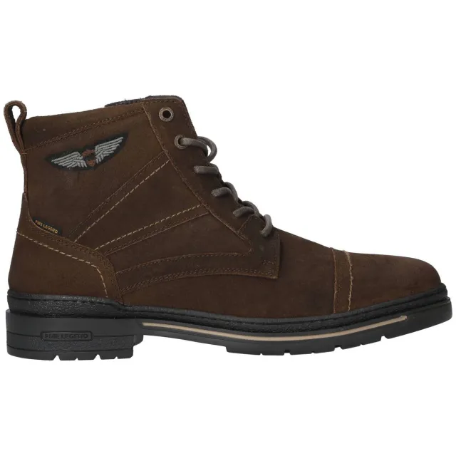 PME Legend suède veterschoenen met profielzool - bruin Donkerbruin