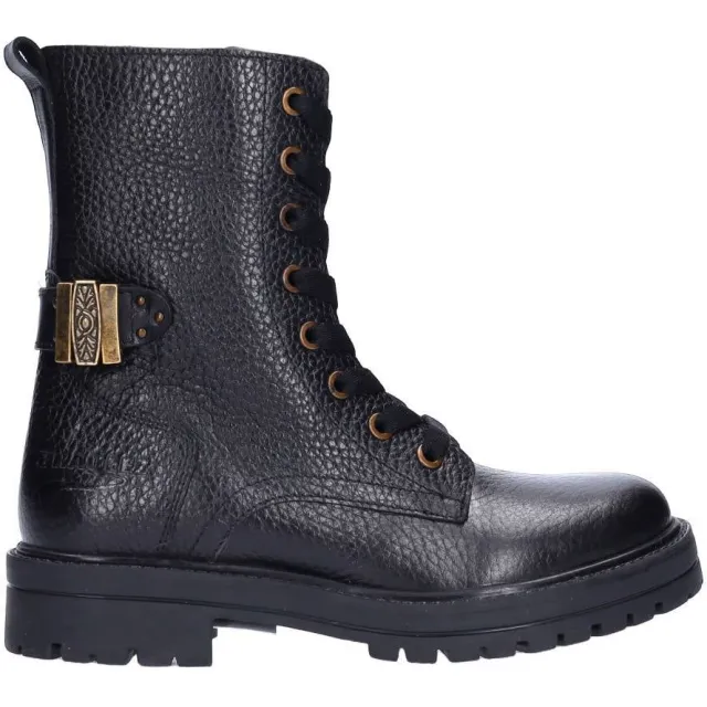 Braqeez leren enkelboots - zwart