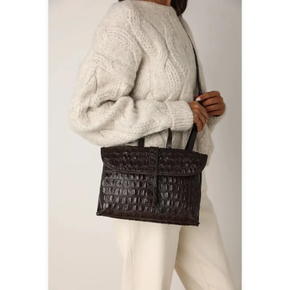 Shabbies Amsterdam Pleun crossbody tas donkerbruin bruin, foto 5
