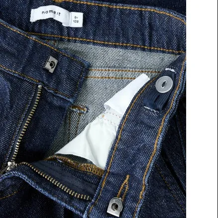 NAME IT KIDS wide leg jeans dark blue denim, foto 4