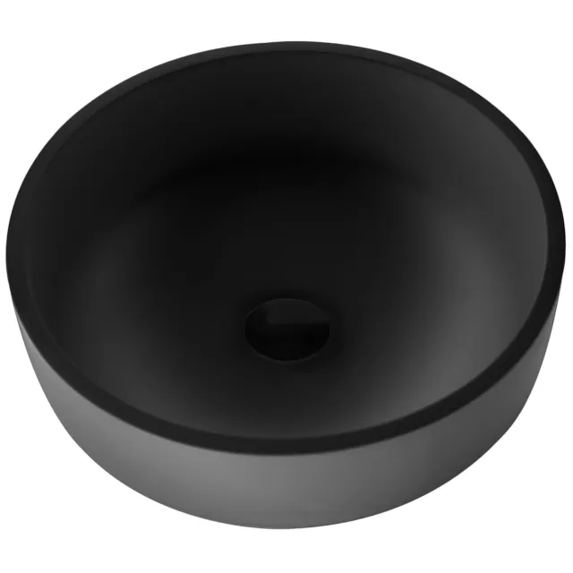 Boss & Wessing Waskom BWS Veroni 13x40x40 cm Hoog Rond Solid Surface Zwart