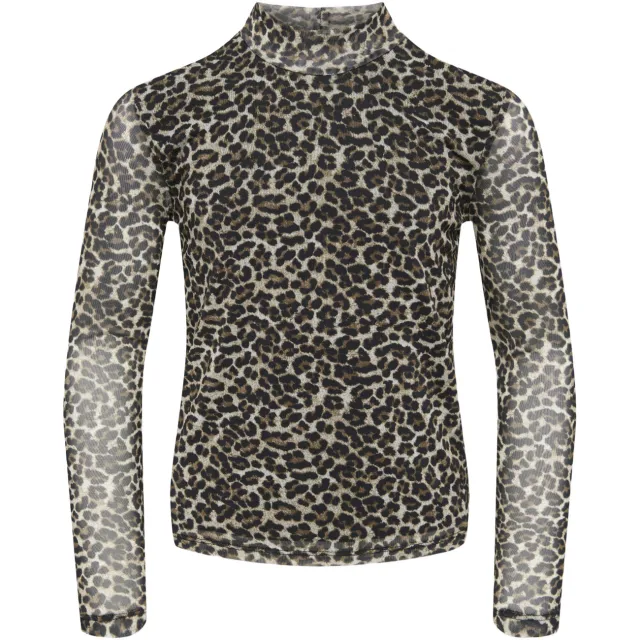 Only panterprint top beige Beige/zwart