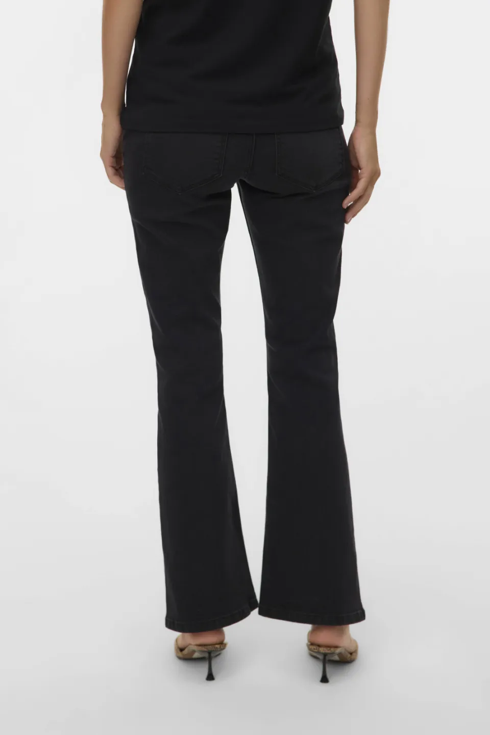 Mamalicious zwangerschaps flared jeans black denim, foto 3