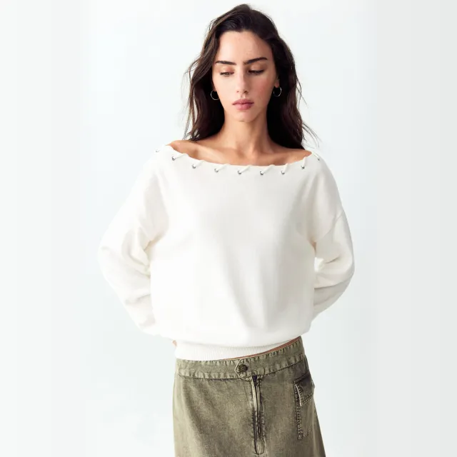 Mango TEEN gebreide trui - wit