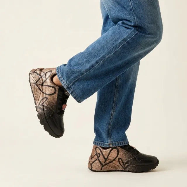 Skechers Uno Lite Heartdust Forever sneakers bruin, foto 6