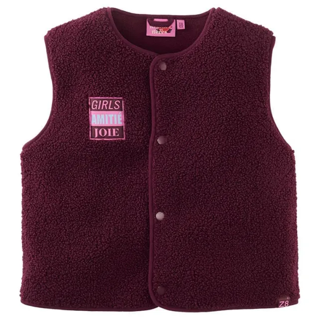 Z8 kids teddy gilet Lilou donkerrood, foto 2