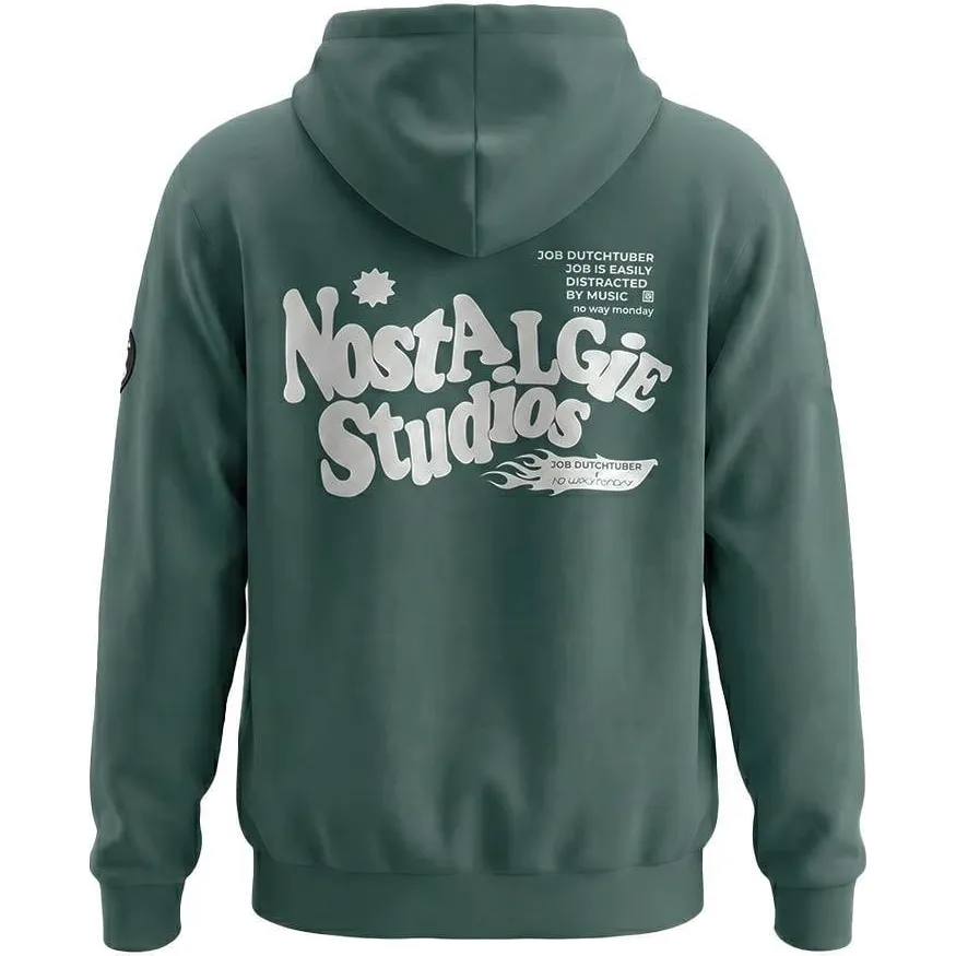 No Way Monday X Job Dutchtuber oversized hoodie met backprint - groen, foto 3