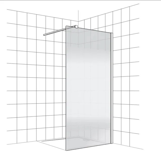 Boss & Wessing Inloopdouche BWS Free Time 100x200 cm Mist Glas Timeless Coating Chroom