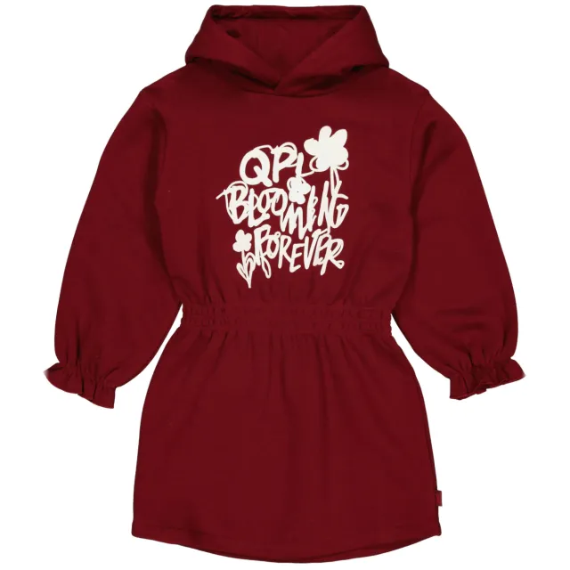 QPI midi sweatjurk donkerrood