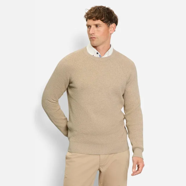 Olymp katoenen regular fit gebreide trui - beige