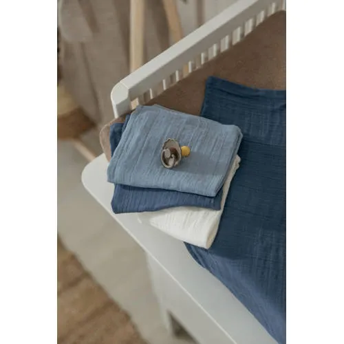 Meyco pre-washed hydrofiele swaddle blauw set van 2, foto 3