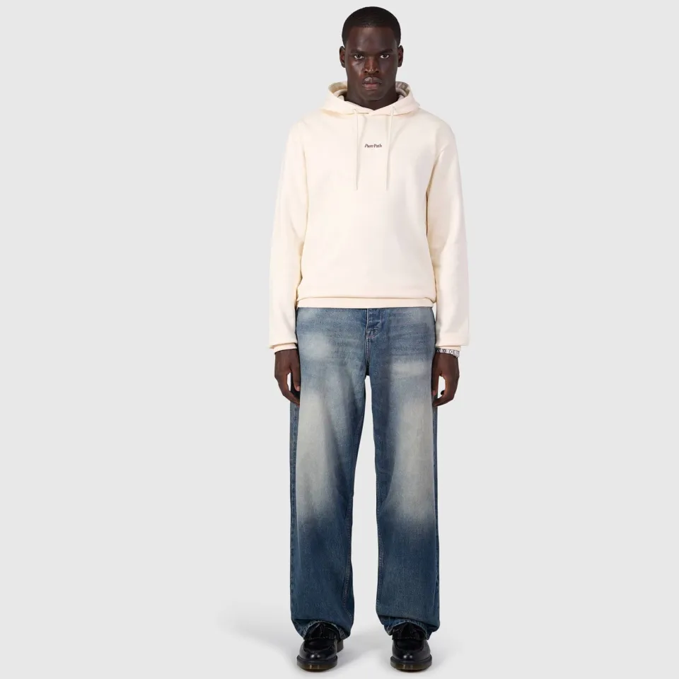 Pure Path regular fit hoodie met backprint - ecru, foto 5