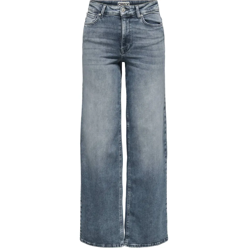 Only high waist wide leg jeans medium blue denim, foto 3