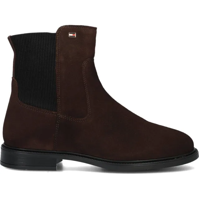 Tommy Hilfiger Enkellaarsjes Enamel Flag Suede Ankle Chelsea Bruin