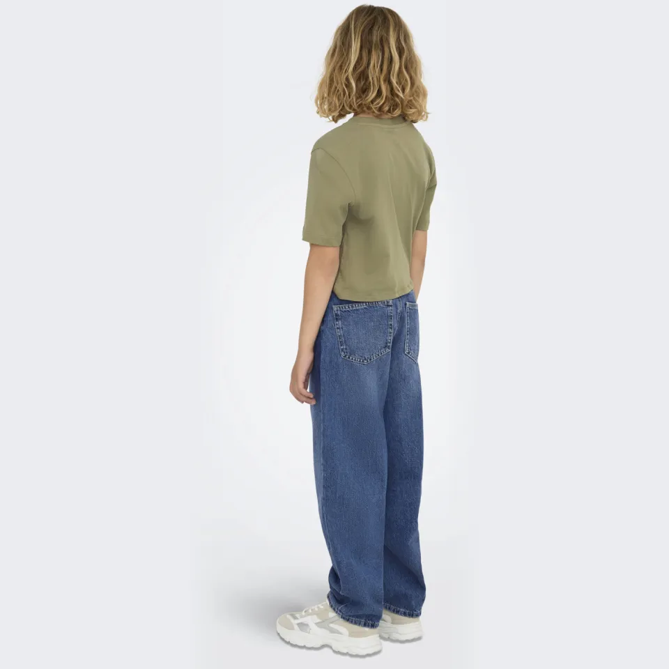 KIDS ONLY GIRL high waist straight leg jeans medium blue denim, foto 3