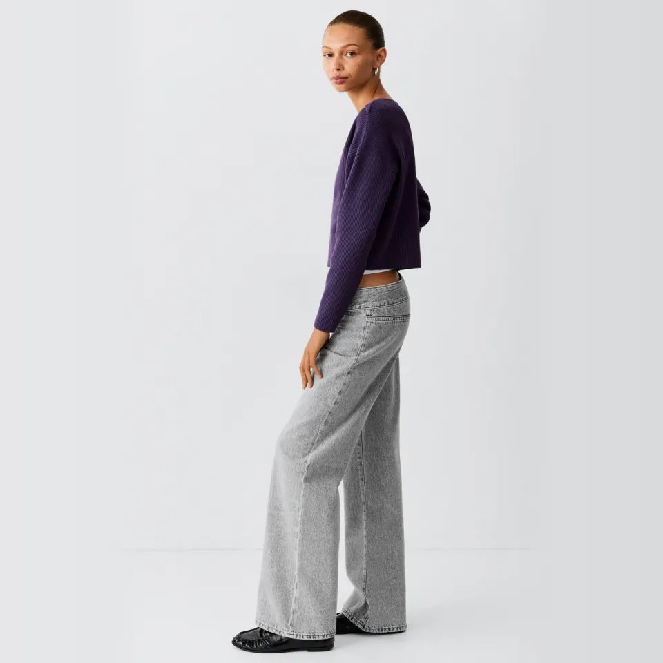 Mango TEEN wide leg jeans - changeant grijs, foto 4