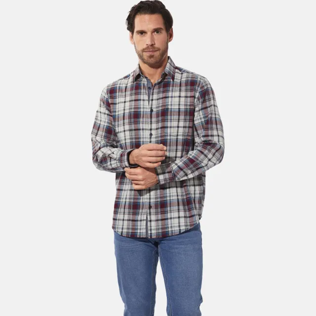Babista regular fit geruit overhemd Plus Size - donkerrood