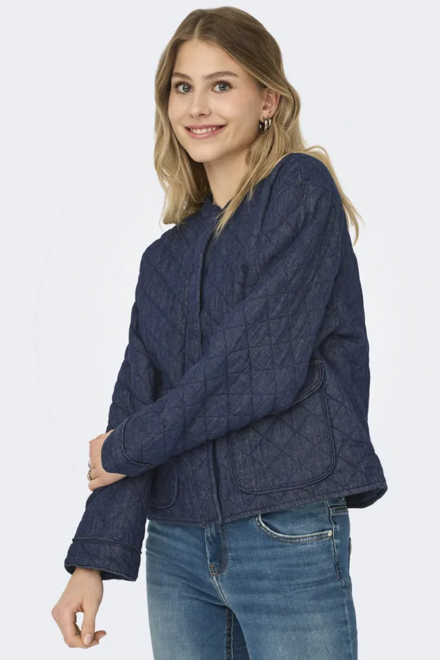 Only denim spijkerjas quilted dark blue denim, foto 6
