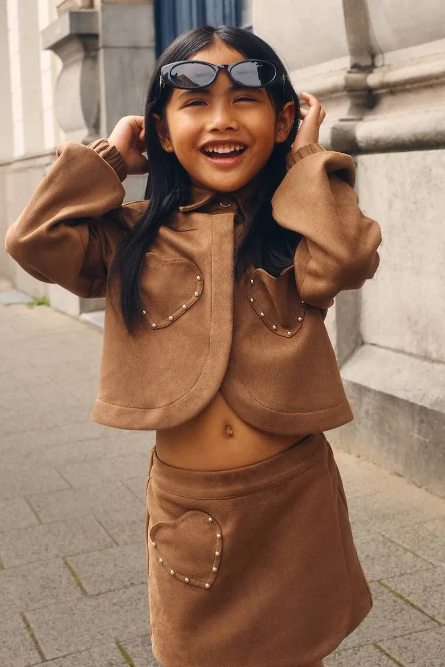 Shoeby suèdelook korte skort bruin, foto 5
