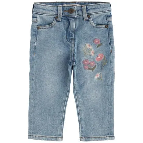 Your Wishes gebloemde straight leg jeans medium blue denim Blauw Bloemen, foto 2