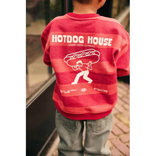 Daily7 oversized gestreepte sweater - rood, foto 5