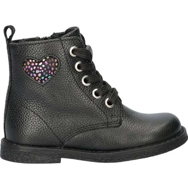 Nelson Kids leren veterboots zwart