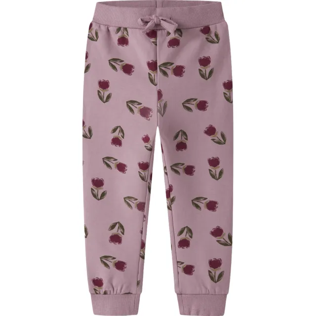 NAME IT MINI gebloemde joggingbroek lila