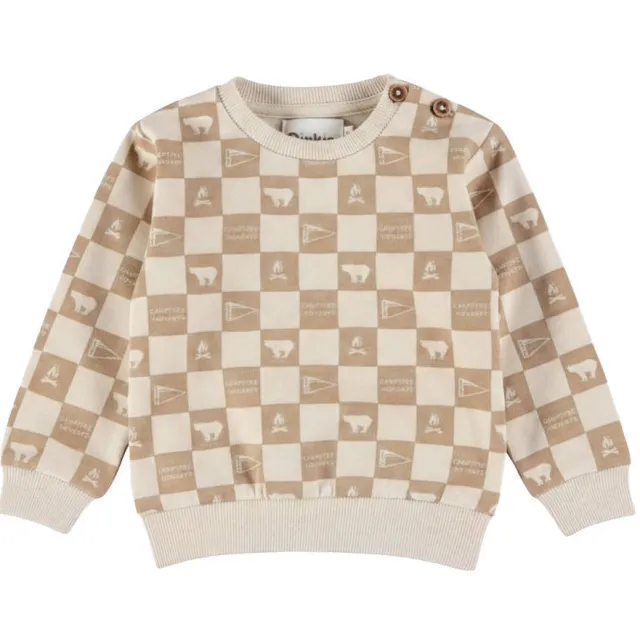 Dirkje rechtvallende sweater met print - beige, foto 2