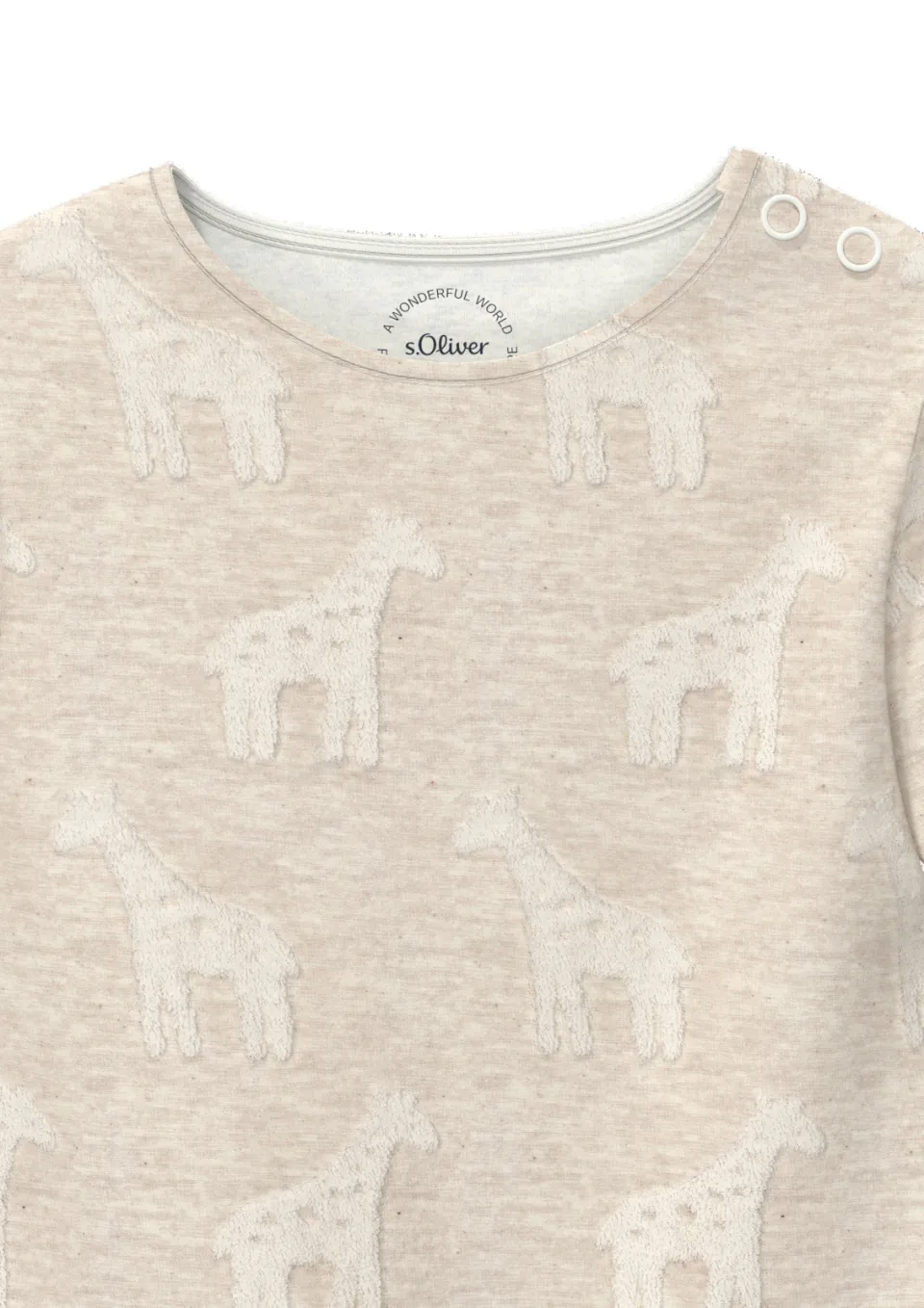 S.Oliver rechtvallende longsleeve met print beige, foto 3