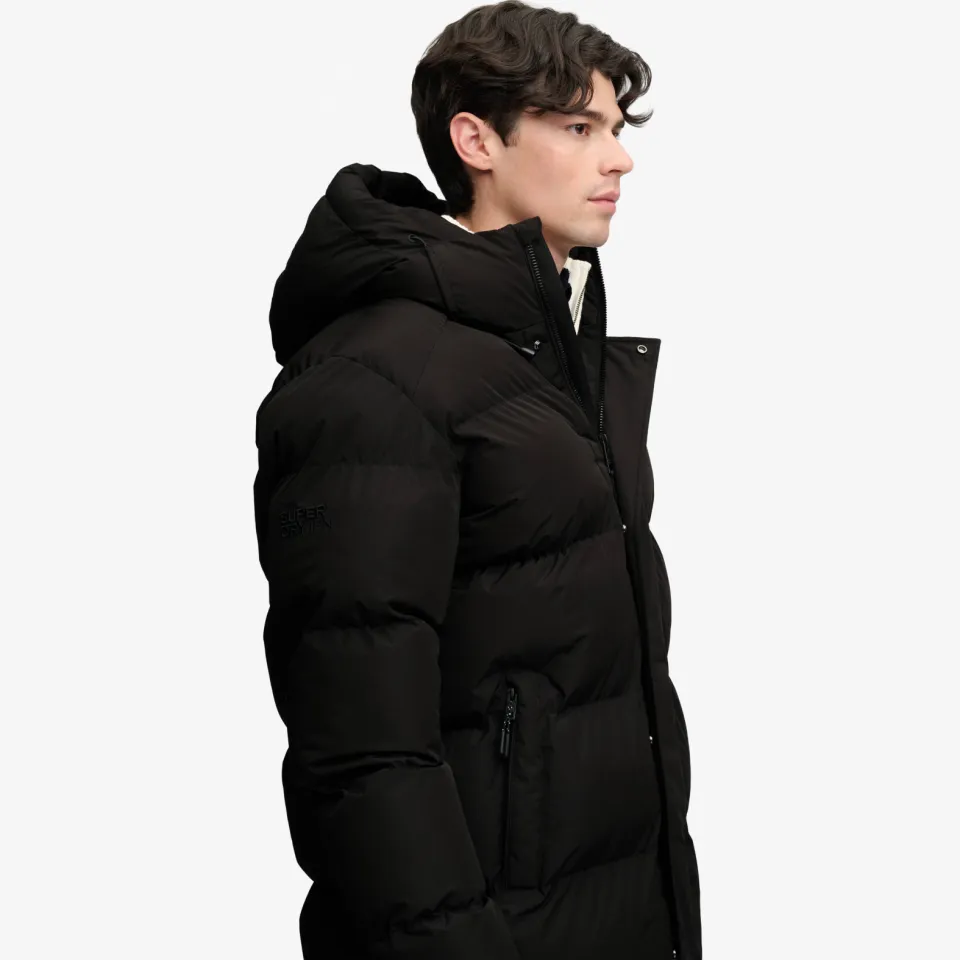 Superdry Hooded Sports Puffer pufferjas zwart, foto 5