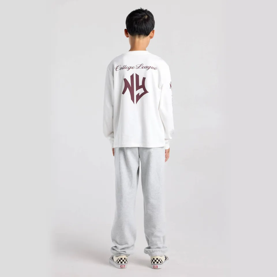 America Today longsleeve met backprint - wit/donkerrood, foto 6