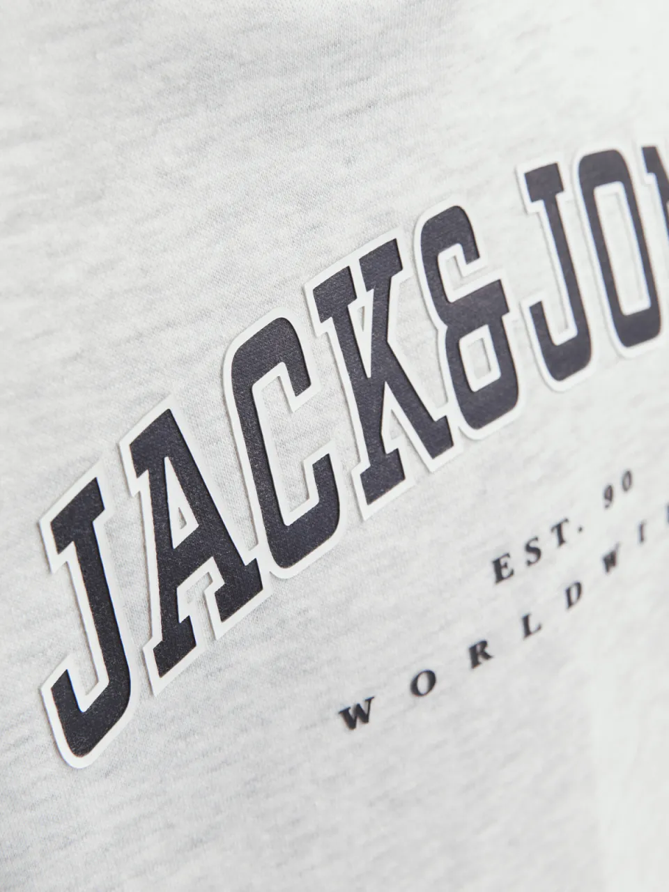 Jack & Jones JUNIOR hoodie JJECALEB VARSITY met logo wit melange, foto 7