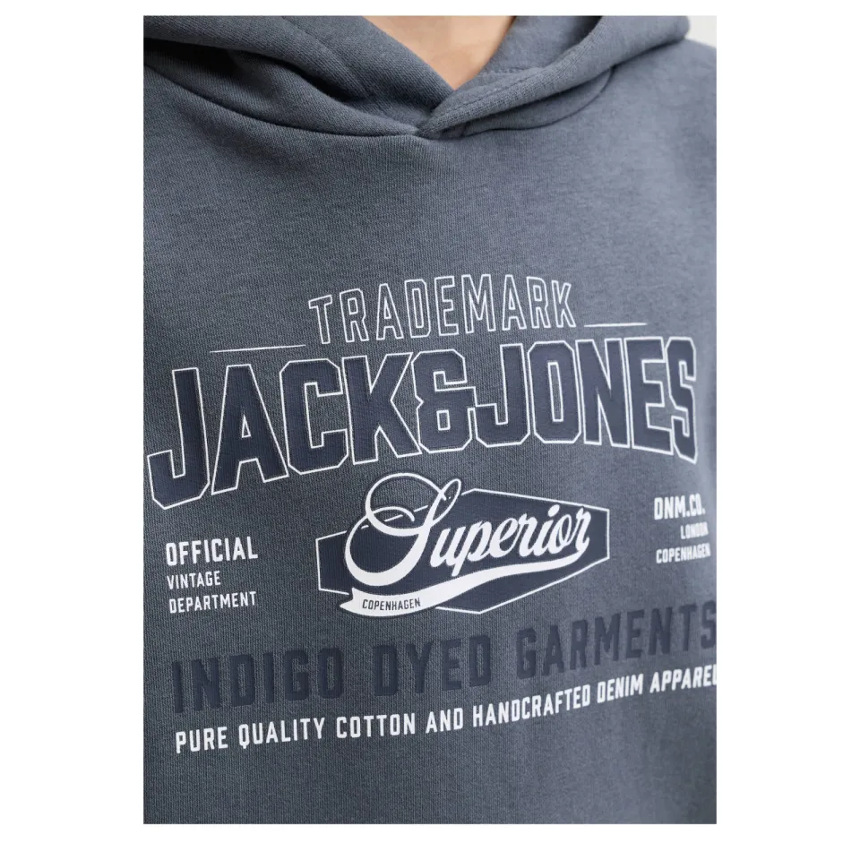 Jack & Jones JUNIOR hoodie met logo - grijsblauw, foto 6