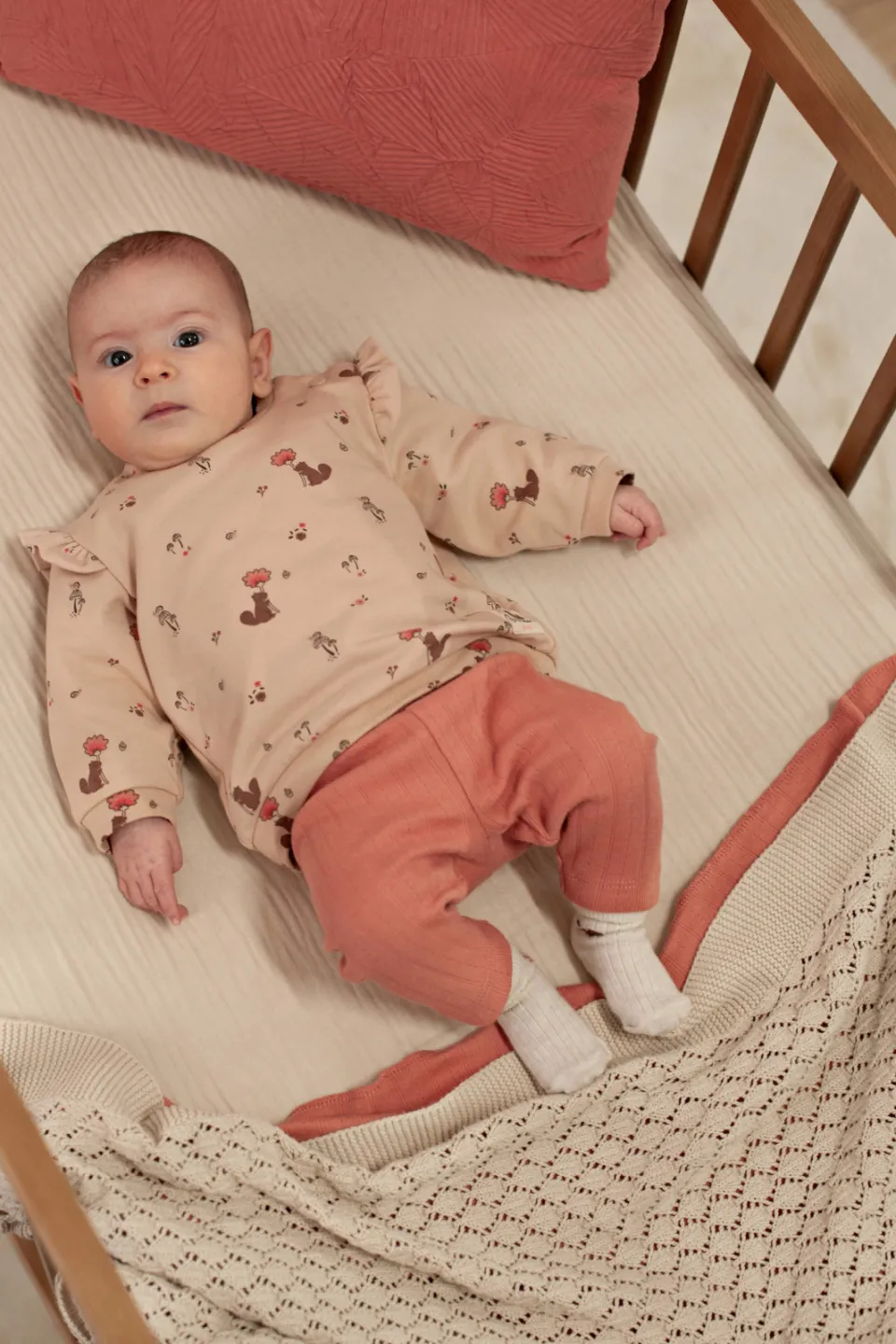 Feetje Forest Garden legging zalmroze