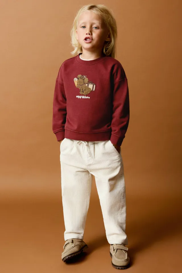 Mango Kids corduroy broek beige