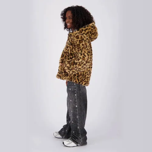 Vingino omkeerbare winterjas panterprint bruin, foto 4