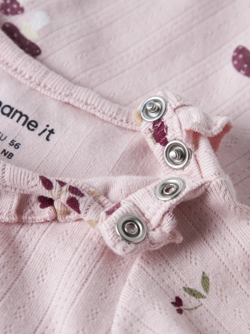 NAME IT BABY katoenen romper met ruches en print - roze, foto 3