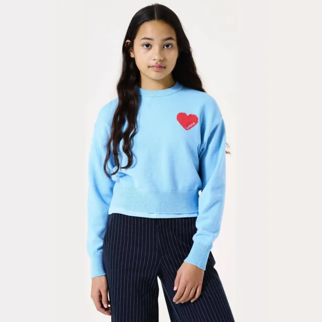 Garcia trui blauw fijn gebreid