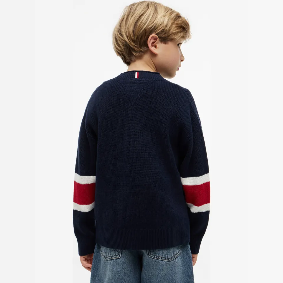 Tommy Hilfiger sweater met print - donkerblauw, foto 5